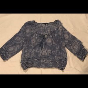 America Eagle Blue Tassel Blouse-Size M
